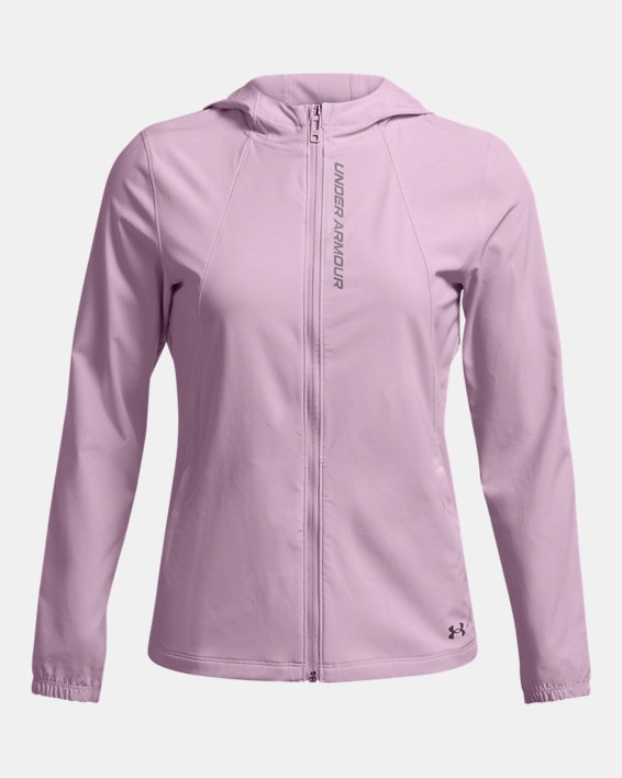 Women's UA OutRun The Storm Jacket in Purple image number 4
